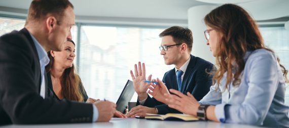 group of people debating