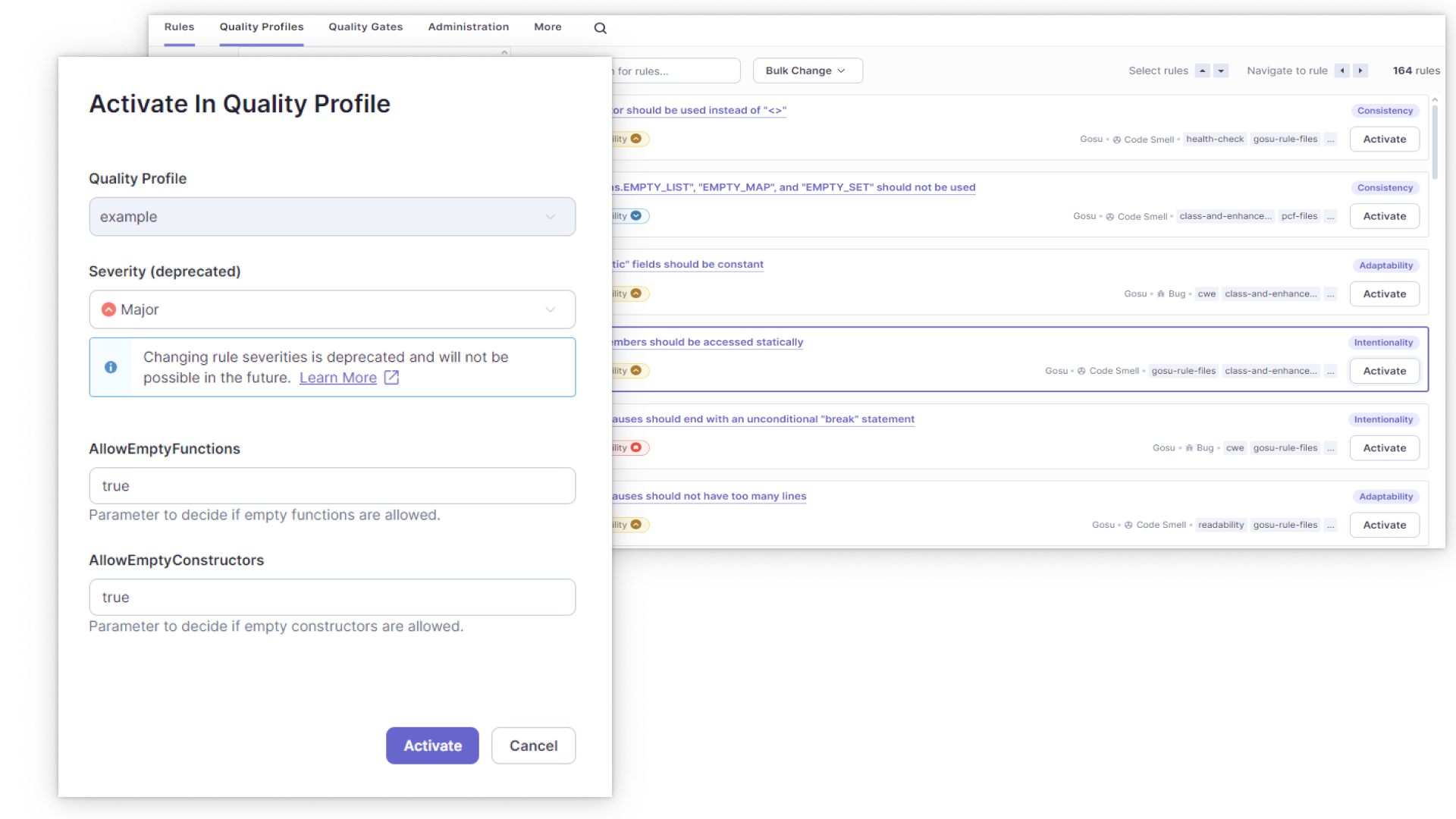 goqu hub light mode activate new quality profile feature