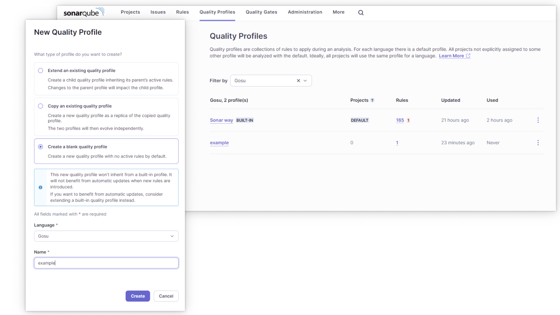 goqu hub light mode add new quality profile feature