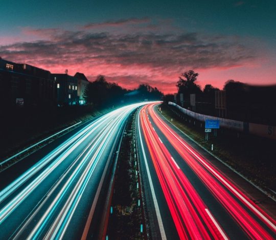 road-blue-red-light
